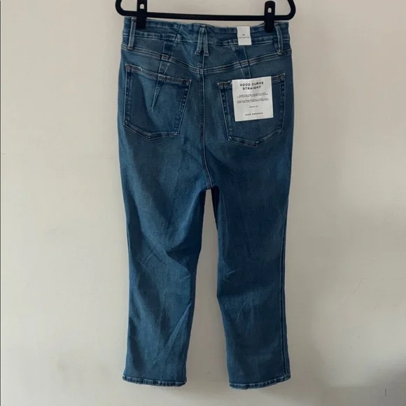 Good American Good Curve Straight Leg Super High Rise Blue Jeans Size 15 - Picture 5 of 12